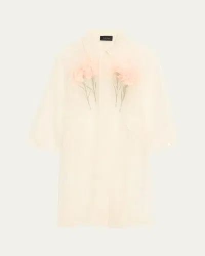 Simone Rocha Carnation-stuffed Sheer Car Coat