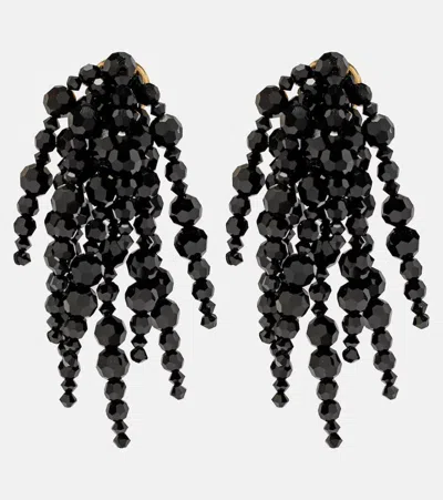 Simone Rocha Cascading Chandelier Drop Earrings In Black
