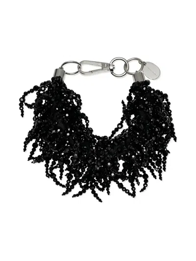 Simone Rocha Cascading Crystal Bracelet In Black