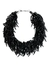 Simone Rocha Cascading Crystal-tassel Necklace In Black