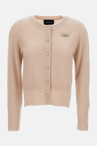 Simone Rocha Crystal Cropped Cardigan In Neutral