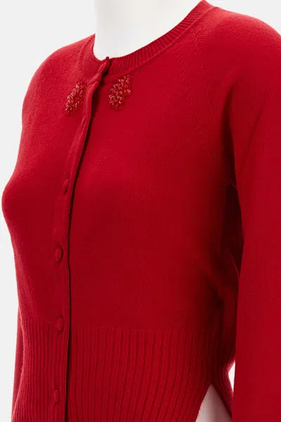 Simone Rocha Cashmere Cardigan In Red