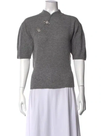 Pre-owned Simone Rocha Cashmere Mock Neck Sweater In Grey