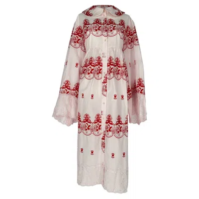 Pre-owned Simone Rocha Cherub-embroidered Dress In Multicolor Cotton