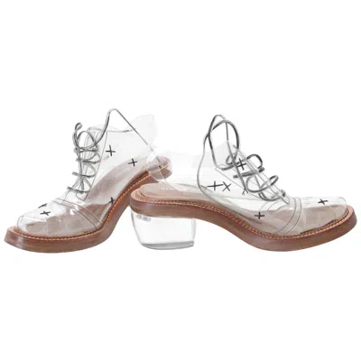 Pre-owned Simone Rocha "cindy Rella" Transparent Oxfords Shoes Eu 39 In Gray