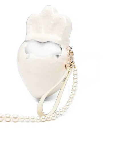 Simone Rocha Claddagh Clutch Bag In White