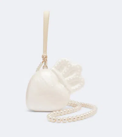 Simone Rocha Claddagh Embellished Clutch In White