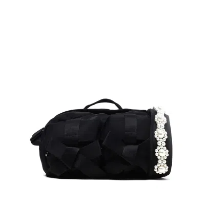 Simone Rocha Classic Bow Bow-detail Messenger Bag In Black