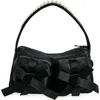 Simone Rocha Classic Bow Satin Shoulder Bag In Black/ Pearl