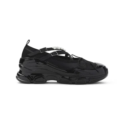 Simone Rocha Classic Criss Cross Tracker Ballerina In Black