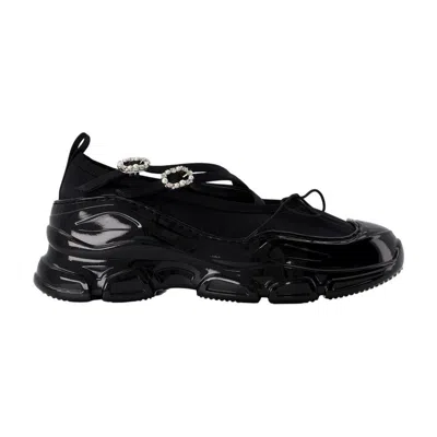 Simone Rocha Classic Criss Cross Tracker Sneakers In Black