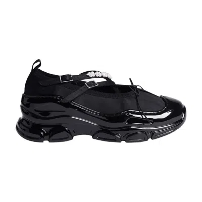 Simone Rocha Classic Criss Cross Tracker Sneakers In Black