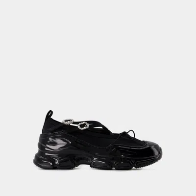 Simone Rocha Black Classic Criss Cross Tracker Ballerina Flats
