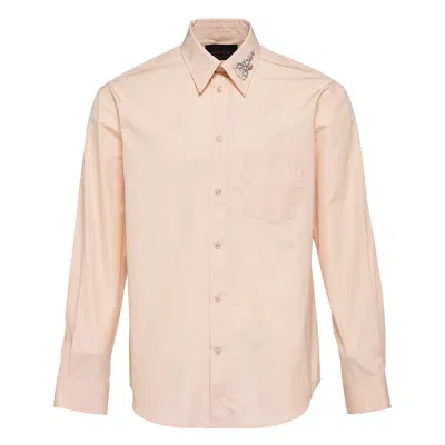 Simone Rocha Classic Fit Shirt With Turbo Embroidery In Neutral