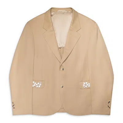 Simone Rocha Classic Jacket W/ Emb Beige In Brown