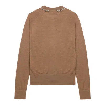 Simone Rocha Classic Long Sleeve Cardigan In Brown