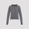 Simone Rocha Womens Charcoal Pearl Embellished Round-neck Wool And Silk Cardigan In Gray