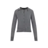 Simone Rocha Classic Long Sleeve Cardigan W/ Emb In Gray