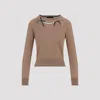 Simone Rocha Fitted Long-sleeve Sweater With Pearl Accents And Ribbon Detail In Gold