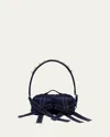 Simone Rocha Classic Pearly-embellished Bow Denim Crossbody Bag