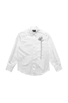 Simone Rocha Classic Shirt W/ Crystal Carnation White