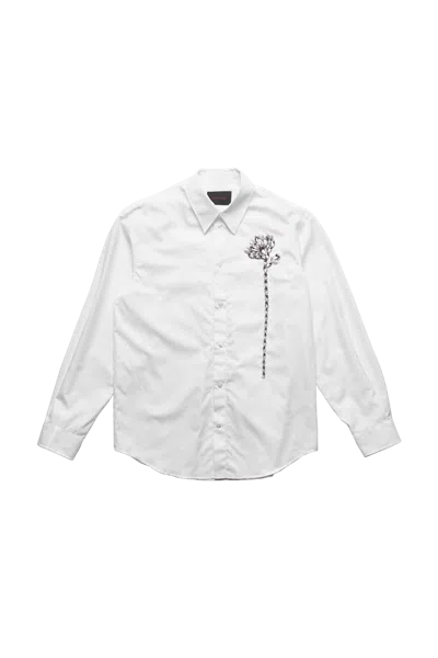 Simone Rocha Classic Shirt W/ Crystal Carnation White