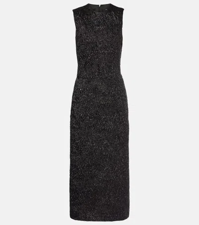 Simone Rocha Cloqué Midi Dress In Black