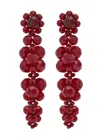 Simone Rocha Cluster Crystal-embellished Drop Earrings In Burgundy