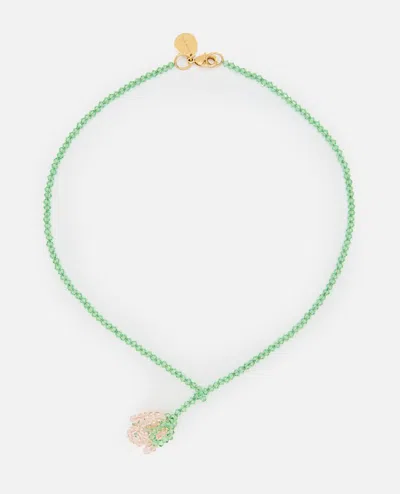 Simone Rocha Cluster Crystal Flower Necklace In Neutrals