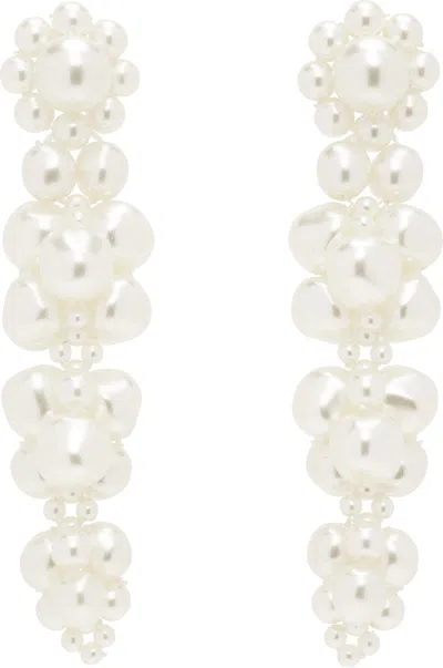 Simone Rocha Cluster Drip Earrings In White