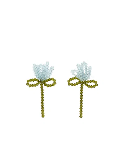 Simone Rocha Cluster Flower Earrings In Blue