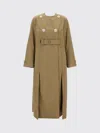 Simone Rocha Belted Long Multi Slit Trench Coat In Brown
