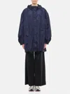 Simone Rocha Puff Sleeve Trapeze Parka W/ Button Placket In Blau