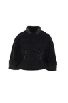 Simone Rocha Sculpted Cropped Denim Jacket W Emb