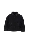 Simone Rocha Sculpted Cropped Denim Jacket W Emb