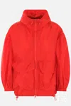 Simone Rocha Red Cargo Pocket Puff Sleeve Drawstring Jacket In Red