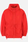 Simone Rocha Red Cargo Pocket Puff Sleeve Drawstring Jacket In Red