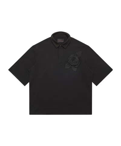 Simone Rocha Collared Polo Shirt In Black