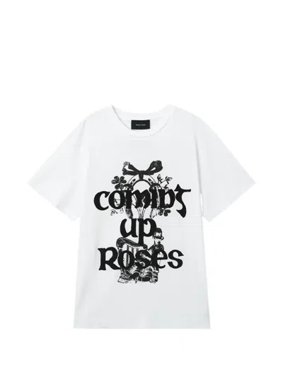 Simone Rocha Coming Up Roses Graphic-print T-shirt In White
