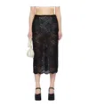 Simone Rocha Sheer Organza Pencil Skirt In Black