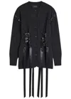 Simone Rocha Corset Wool-blend Cardigan In Gray