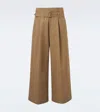 Simone Rocha Cotton-blend Canvas Wide-leg Pants In Brown
