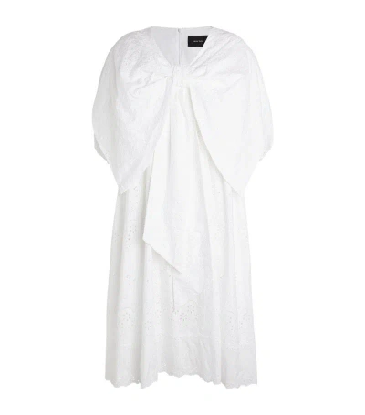Simone Rocha Cotton Bow-detail Midi Dress In White
