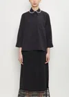 Simone Rocha Cotton Embellished Cropped Shirt In Black