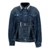Simone Rocha Blue Turbo Embellished Sculpted Belt Detail Denim Jacket In Blue