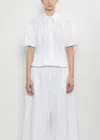 Simone Rocha Puff Sleeves White Shirt With Pearl-embellished Collar In White