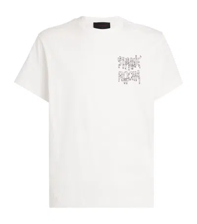 Simone Rocha White Ribbon Logo T-shirt In White/white/black