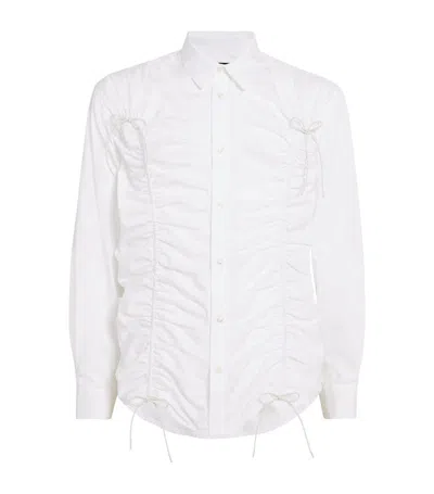Simone Rocha Cotton Ruched Shirt In White