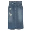Simone Rocha Embellished Denim Flare Skirt In Blue