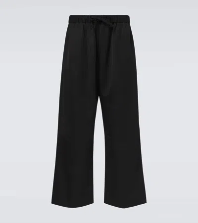 Simone Rocha Crêpe Satin Wide-leg Pants In Black